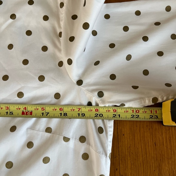 Talbots White with Gold Polka Dots Button Down Shirt - Picture 9 of 9